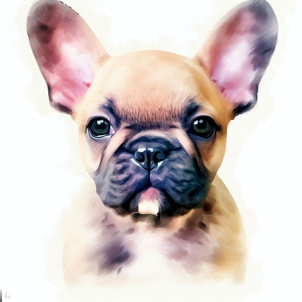 French Bulldog Breed image photo graphic visual watercolor portrait doggylittle.com