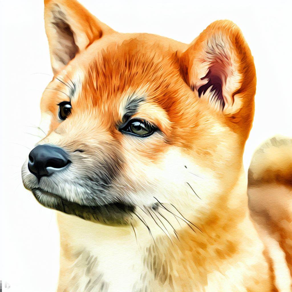 Shiba Inu small dog Breed image photo graphic visual watercolor portrait doggylittle.com