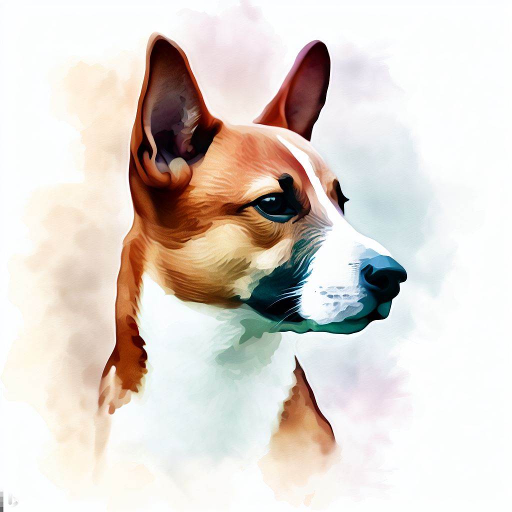 basenji small dog Breed image photo graphic visual watercolor portrait doggylittle.com