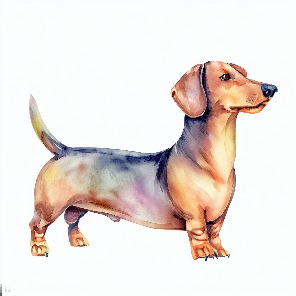 dachshund Dog Breed image photo graphic visual watercolor portrait doggylittle.com