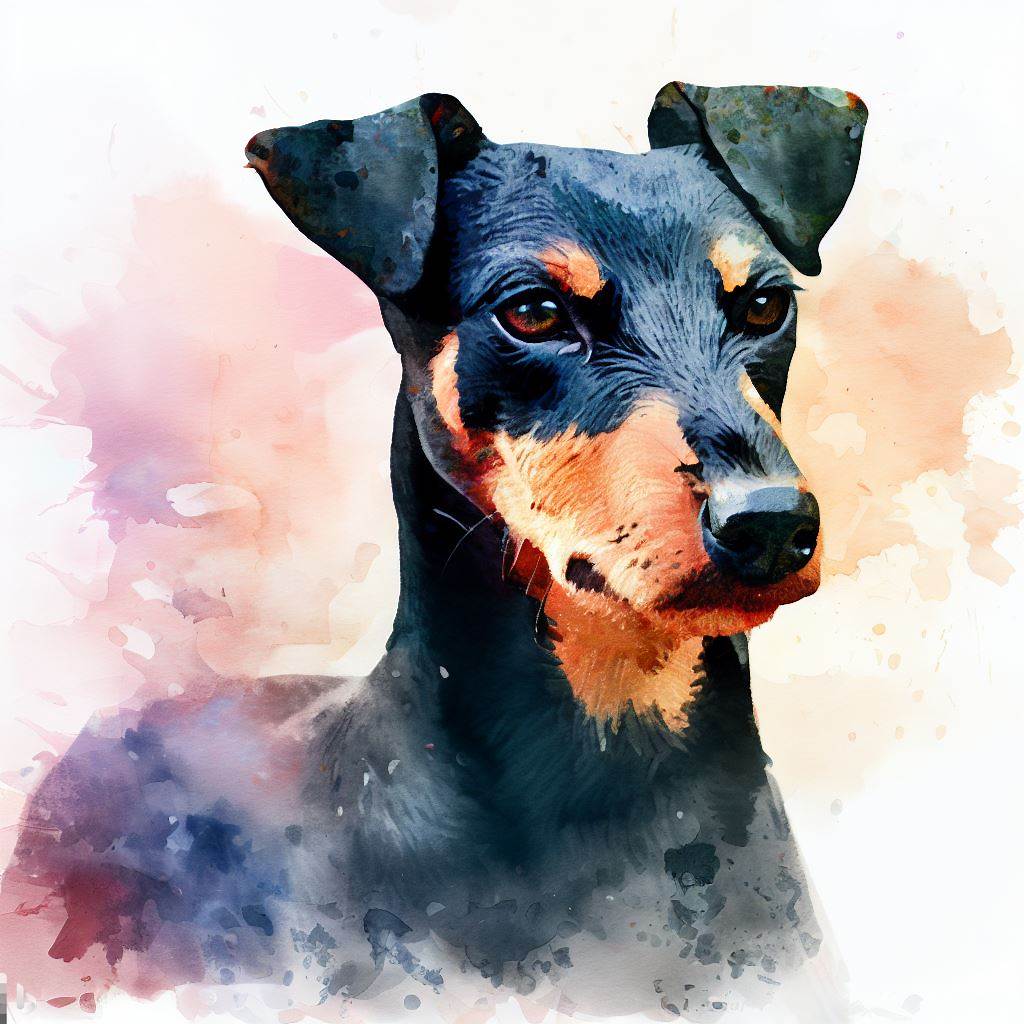 jagdterrier small dog Breed image photo graphic visual watercolor portrait doggylittle.com