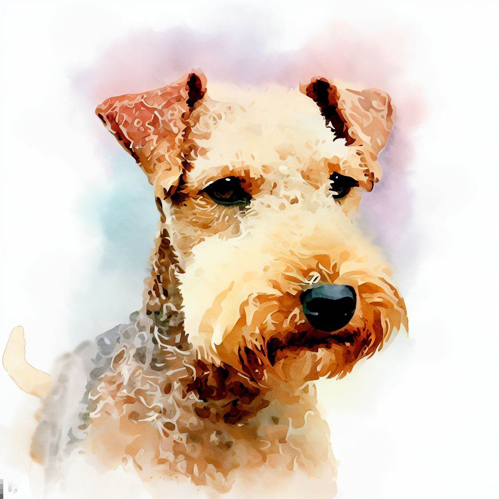 lakeland terrier small dog Breed image photo graphic visual watercolor portrait doggylittle.com