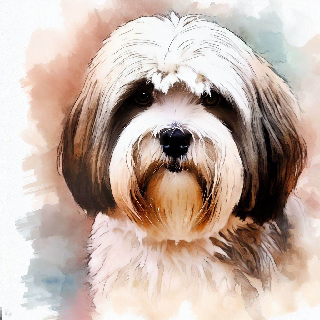 lowchen small dog Breed image photo graphic visual watercolor portrait doggylittle.com