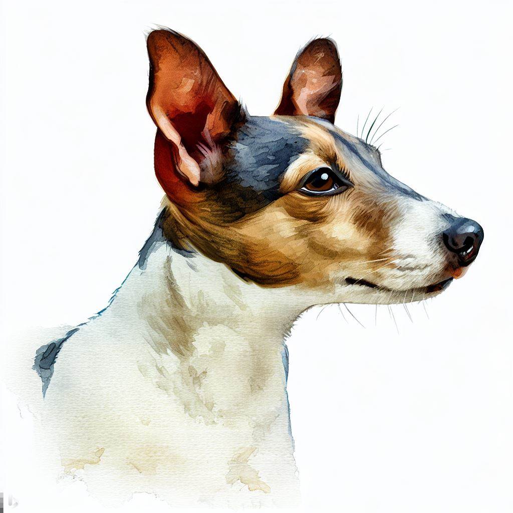 rat terrier small dog Breed image photo graphic visual watercolor portrait doggylittle.com