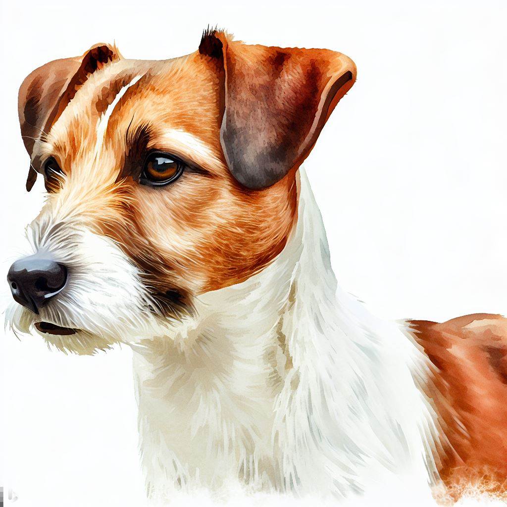 russell terrier small dog Breed image photo graphic visual watercolor portrait doggylittle.com