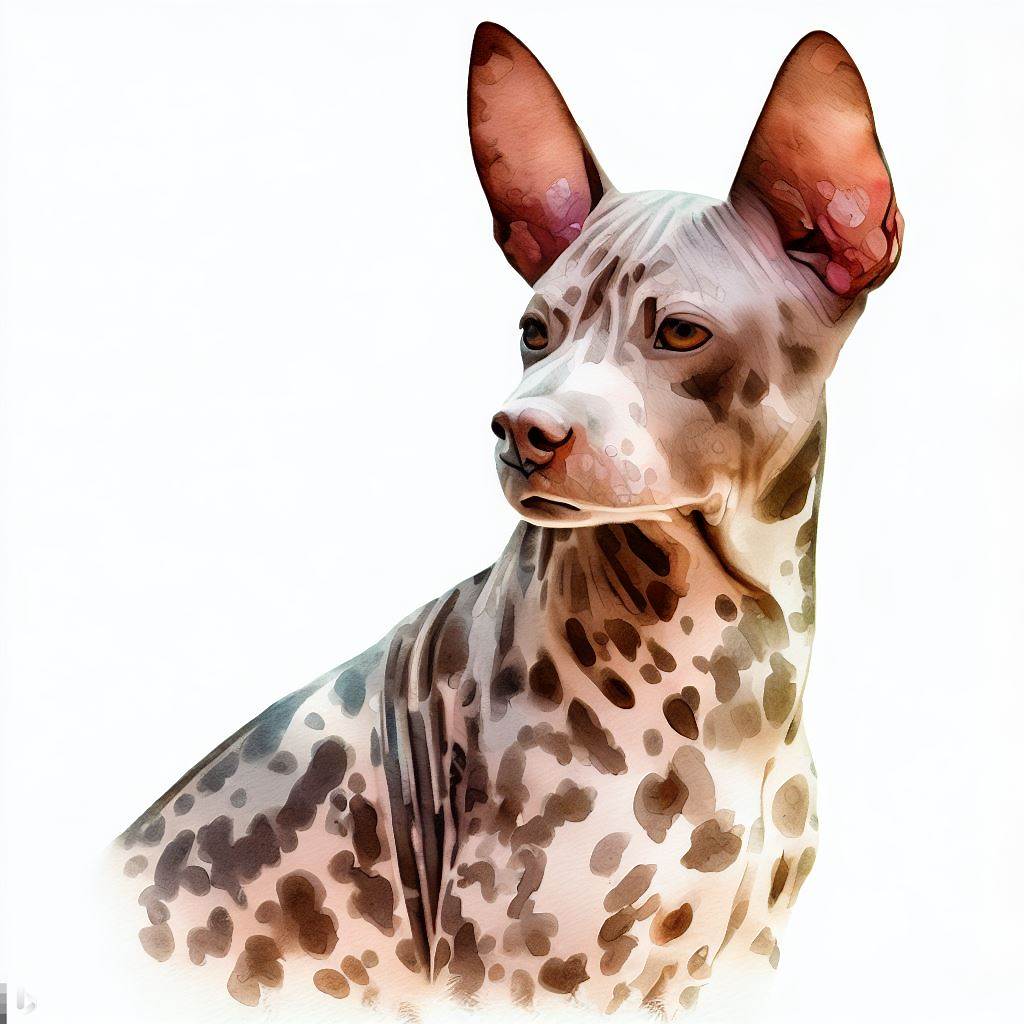 spotted peruvian inca orchid small dog Breed image photo graphic visual watercolor portrait doggylittle.com