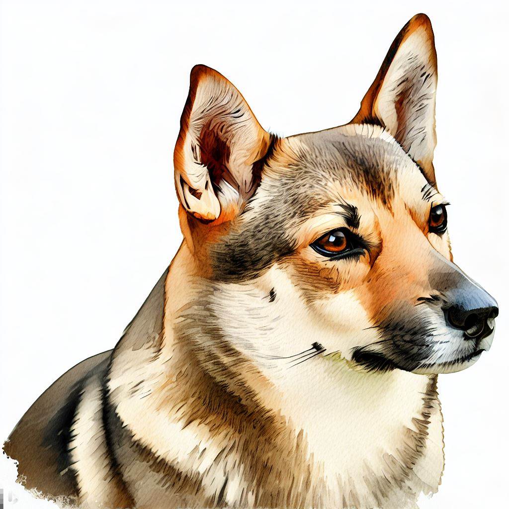 swedish vallhund small dog Breed image photo graphic visual watercolor portrait doggylittle.com