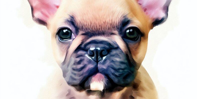 French Bulldog Breed image photo graphic visual watercolor portrait doggylittle.com