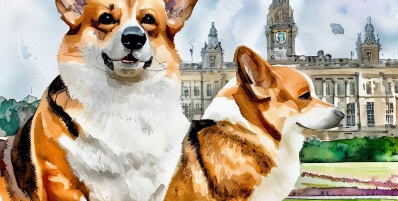 pembroke welsh corgi small dog Breed image photo graphic visual watercolor portrait doggylittle.com